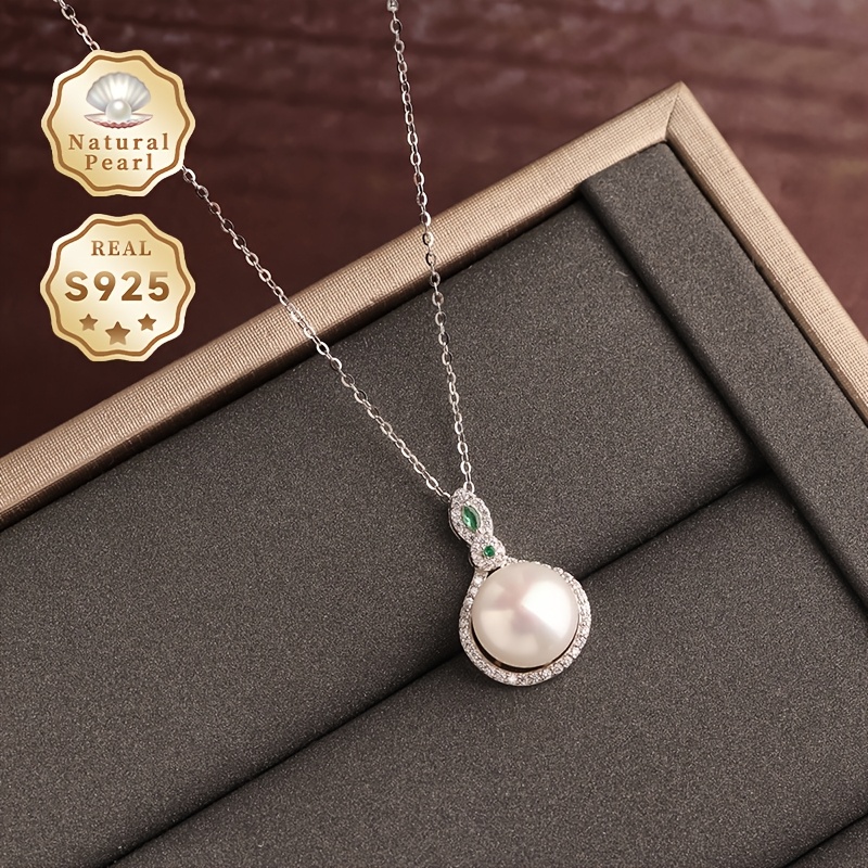 Natural Freshwater Pearl Pendant Necklace S925 Silver